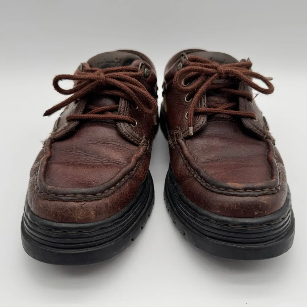 Timberland Men’s 8M Brown Authentic Handsewn 3 Eye Lug Sole Boat Shoes 63063
